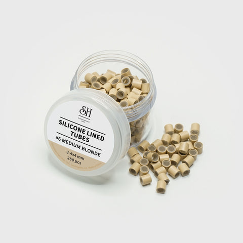 3.4×4mm Medium Blonde Silicone Lined Tubes - 250 pieces pack