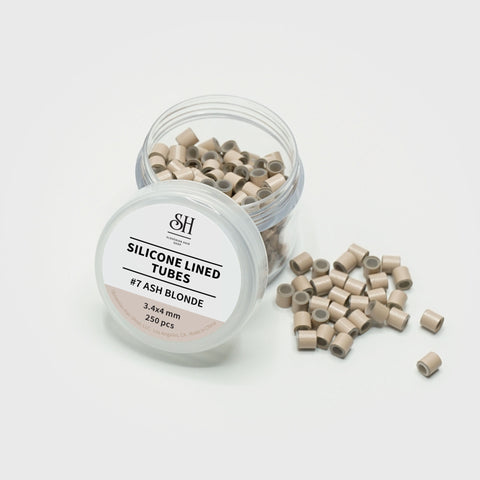 3.4×4mm Ash Blonde Silicone Lined Tubes - 250 pieces pack
